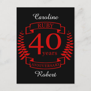 40e JUBILEUM RUBY Briefkaart