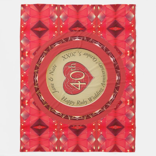 40e Jubileum Ruby Fleece Deken (Voorkant)