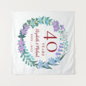 40e Jubileum Ruby Floral Bluebell Lila Wreath Wandkleed (Voorkant (horizontaal))