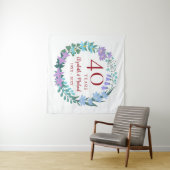 40e Jubileum Ruby Floral Bluebell Lila Wreath Wandkleed (In Situ (horizontaal))