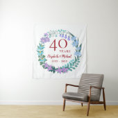 40e Jubileum Ruby Floral Bluebell Lila Wreath Wandkleed (In situ)