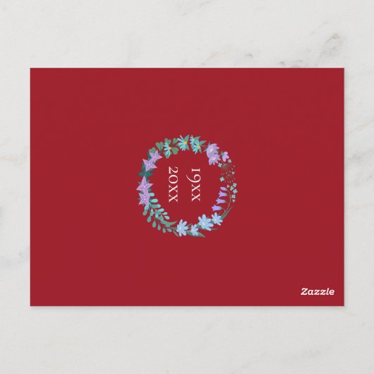 40e Jubileum Ruby Floral Bluebells Change Date Briefkaart (Achterkant)