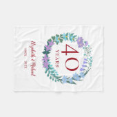 40e Jubileum Ruby Floral Bluebells Wreath Fleece Deken (Voorkant (Horizontaal))