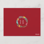 40e Jubileum Ruby Floral Wreath Change Date Briefkaart (Achterkant)