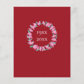 40e Jubileum Ruby Floral Wreath Invitation (Achterkant)