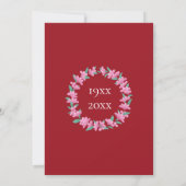 40e Jubileum Ruby Floral Wreath Save The Date (Achterkant)