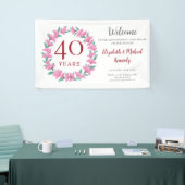 40e Jubileum Ruby Floral Wreath Wedding Spandoek (Beurs)