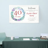40e Jubileum Ruby Floral Wreath Wedding Spandoek (Beurs)