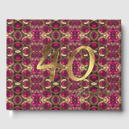 40e Jubileum Ruby Gold Pattern 'Elegant Gastenboek