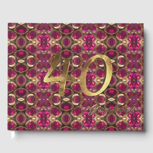 40e Jubileum Ruby Gold Pattern 'Elegant Gastenboek (Voorkant)