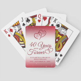 40e Jubileum Ruby Heart 40 JAAR IN FOREVER Pokerkaarten