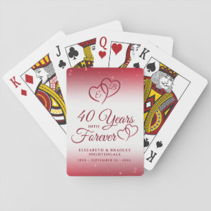 40e Jubileum Ruby Heart 40 JAAR IN FOREVER Pokerkaarten