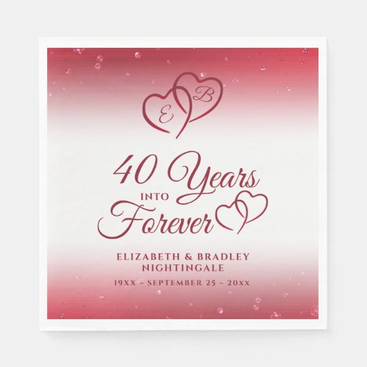 40e Jubileum Ruby Heart 40 JAAR IN FOREVER Servet (Voorkant)