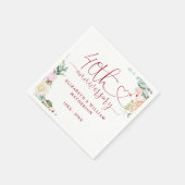 40e Jubileum Ruby Heart Rozen Floral Servet (Hoek)