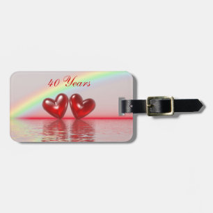 40e Jubileum Ruby Hearts Bagagelabel
