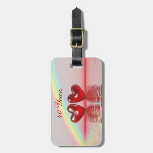 40e Jubileum Ruby Hearts Bagagelabel (Voorkant verticaal)