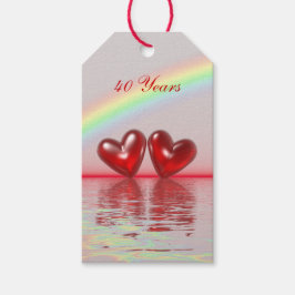 40e Jubileum Ruby Hearts Cadeaulabel