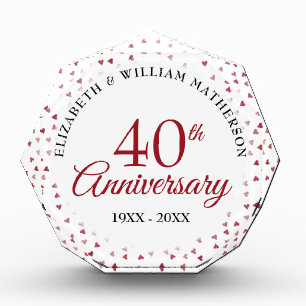 40e jubileum Ruby Hearts Confetti Fotoblokken