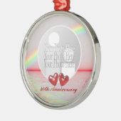 40e Jubileum Ruby Hearts (foto lijst) Metalen Ornament (Links)