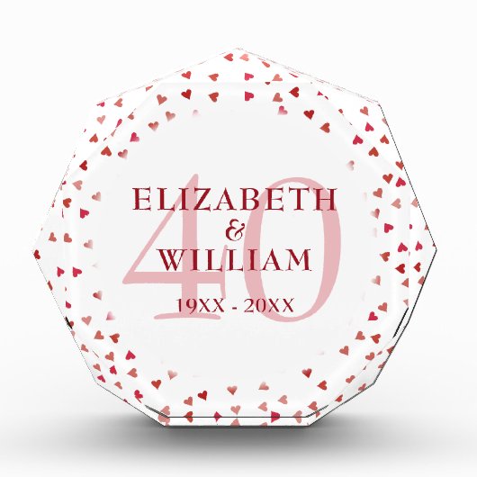 40e Jubileum Ruby Hearts Fotoblokken (Voorkant)