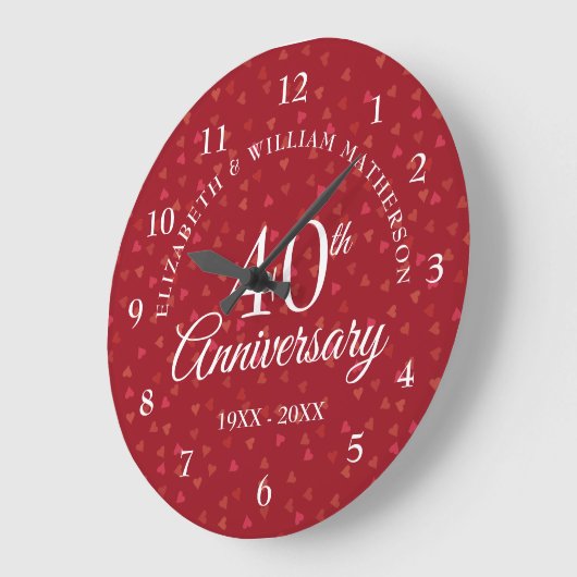 40e Jubileum Ruby Hearts Grote Klok (Hoek)