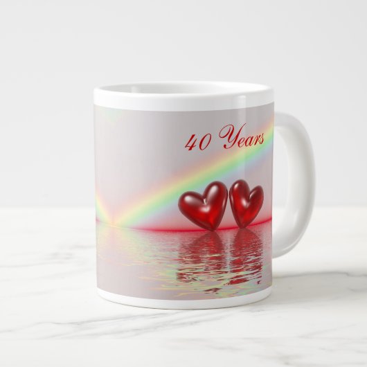 40e Jubileum Ruby Hearts Grote Koffiekop (Voorkant rechts)