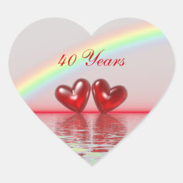 40e Jubileum Ruby Hearts Hart Sticker