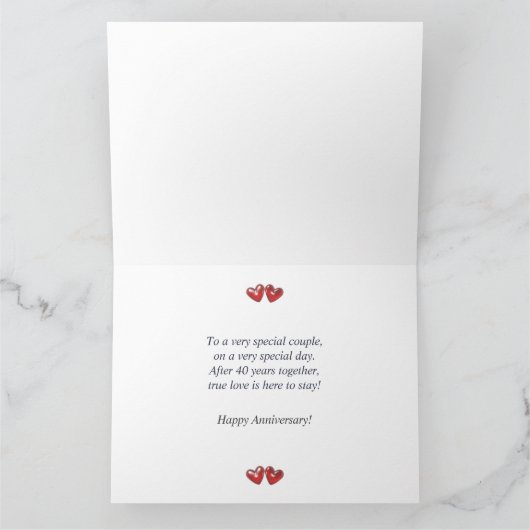 40e Jubileum Ruby Hearts Kaart (Binnen)