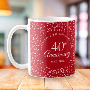 40e Jubileum Ruby Hearts Koffiemok