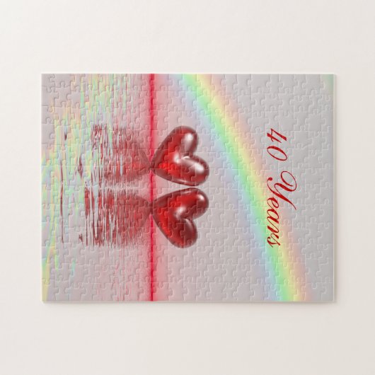 40e Jubileum Ruby Hearts Legpuzzel (Horizontaal)