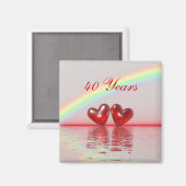 40e Jubileum Ruby Hearts Magneet (Voorkant / Achterkant)