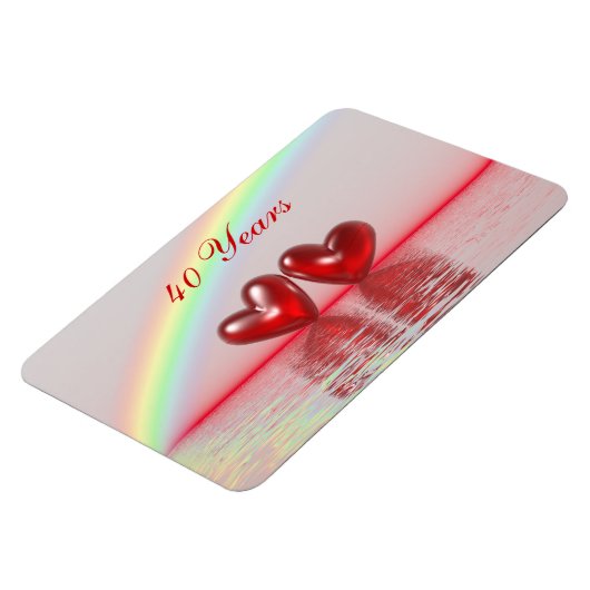 40e Jubileum Ruby Hearts Magneet (Linkerzijde)