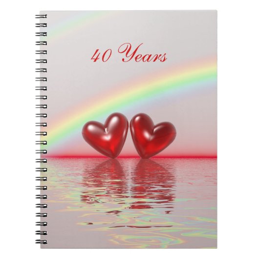 40e Jubileum Ruby Hearts Notitieboek (Voorkant)