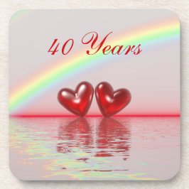 40e Jubileum Ruby Hearts Onderzetter