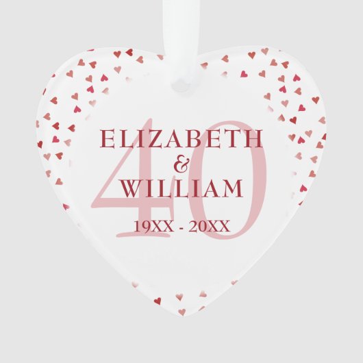 40e Jubileum Ruby Hearts Ornament (voorkant)