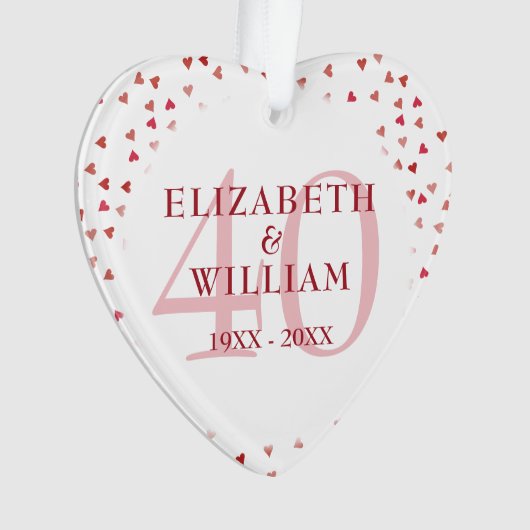40e Jubileum Ruby Hearts Ornament (voorkant)