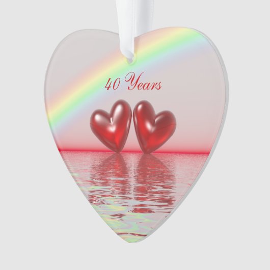 40e Jubileum Ruby Hearts Ornament (voorkant)