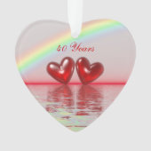 40e Jubileum Ruby Hearts Ornament (voorkant)