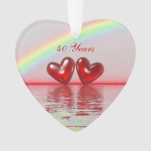 40e Jubileum Ruby Hearts Ornament (voorkant)
