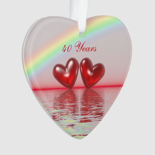 40e Jubileum Ruby Hearts Ornament (voorkant)