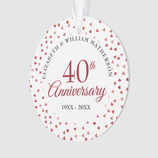 40e Jubileum Ruby Hearts Ornament (voorkant)