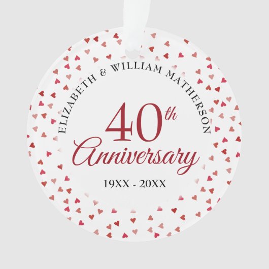 40e Jubileum Ruby Hearts Ornament (voorkant)