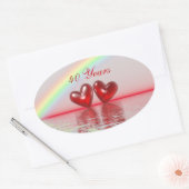40e Jubileum Ruby Hearts Ovale Sticker (Envelop)