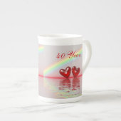 40e Jubileum Ruby Hearts Porselein Kop (Voorkant rechts)
