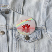 40e Jubileum Ruby Hearts Ronde Button 7,6 Cm (In situ)