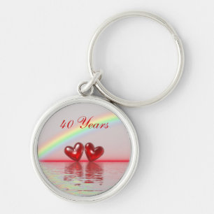 40e Jubileum Ruby Hearts Sleutelhanger