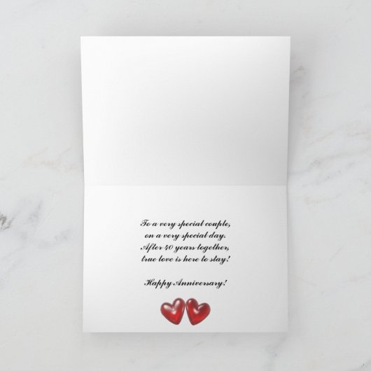 40e Jubileum Ruby Hearts (voor foto) Kaart (Binnen)