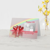 40e Jubileum Ruby Hearts (voor foto) Kaart (Gele Bloem)