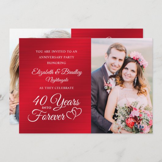 40e Jubileum Ruby HEEFT JAREN IN HET BUITENLAND Kaart (Voorkant / Achterkant)