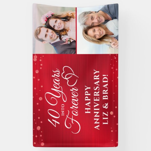 40e Jubileum Ruby HEEFT JAREN IN HET BUITENLAND Spandoek (Verticaal)